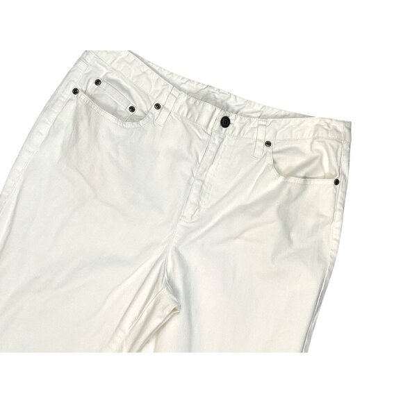 Talbots Stretch White Denim Slim Leg‎ Capri Jeans Size 12 - Picture 3 of 5